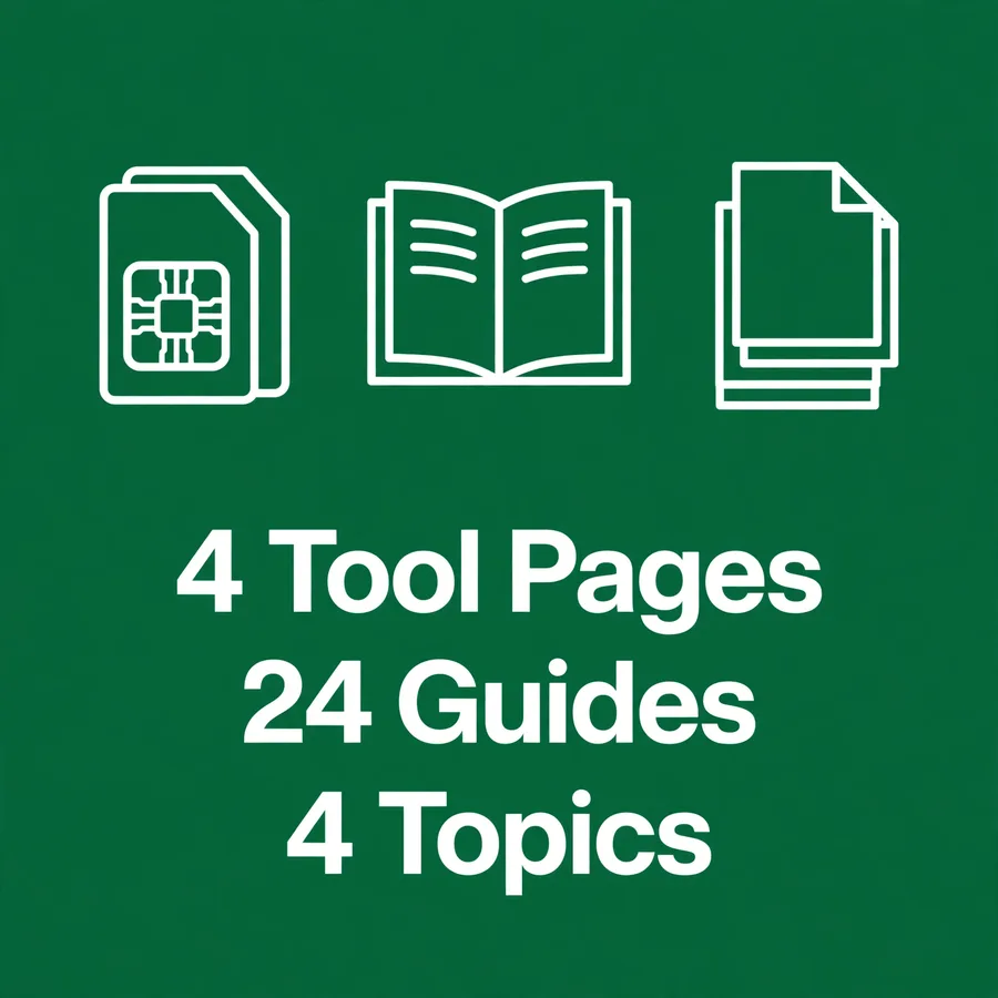 What we cover infographic: tool pages, guides, topics