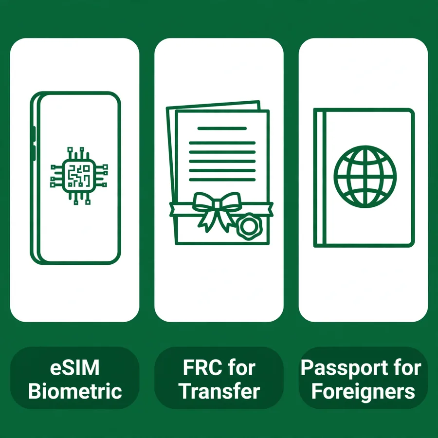 Biometric special journeys infographic: eSIM, deceased transfer, foreigners