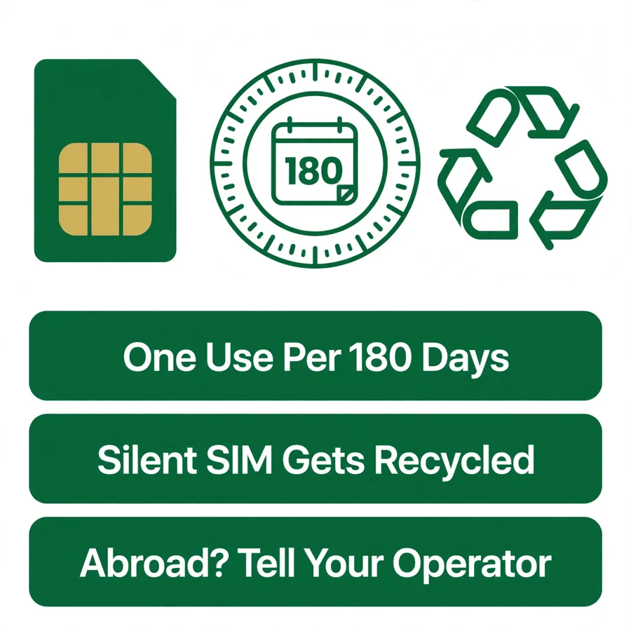Number expiry infographic: 180-day activity rule
