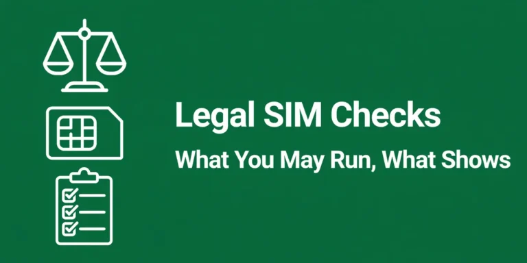 Legal SIM Checks - what you may run, what shows 2026