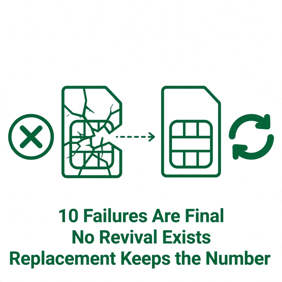 Dead SIM infographic: PUK exhausted means replacement