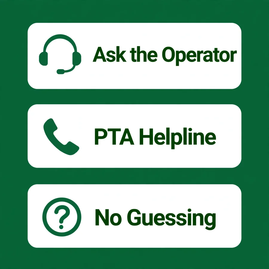 Unclear points infographic: ask the operator or PTA helpline