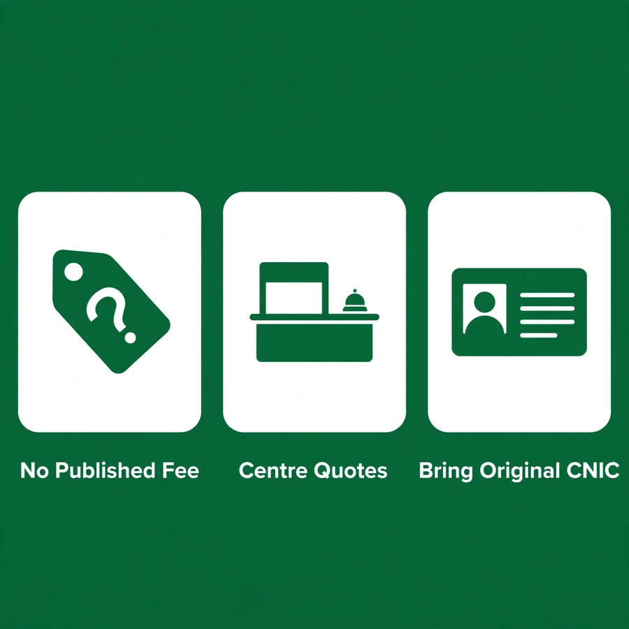 SCOM SIM replacement infographic: no published fee, ask at the centre