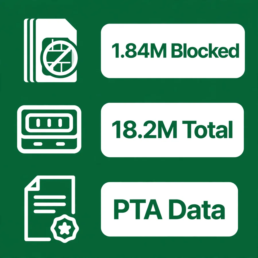 Real SIM cleanup numbers infographic: 1.84M blocked in 2026