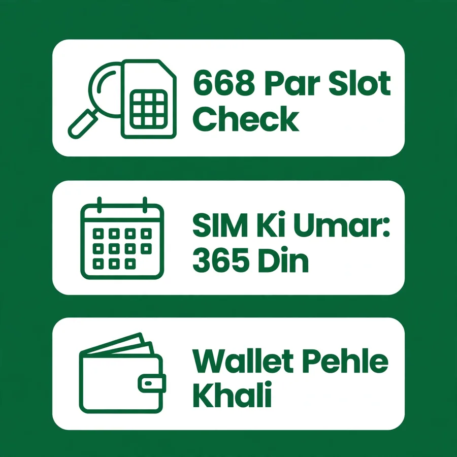 Jane se pehle infographic: 668 slot, SIM ki umar, wallets
