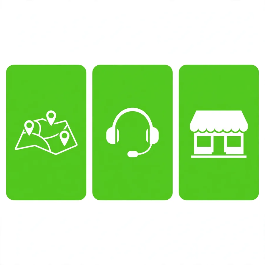 Find a Zong service center infographic: locator, helpline, franchise